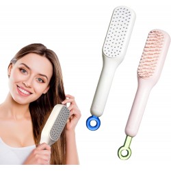 Self-cleaning antistatic massage comb