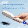 Self-Cleaning Anti-Static Massage Comb, Easy Clean Hair Brush with Retractable Bristles, One-pull Clean Massage Comb, Scalable