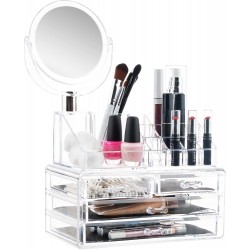 Transparent makeup organizer