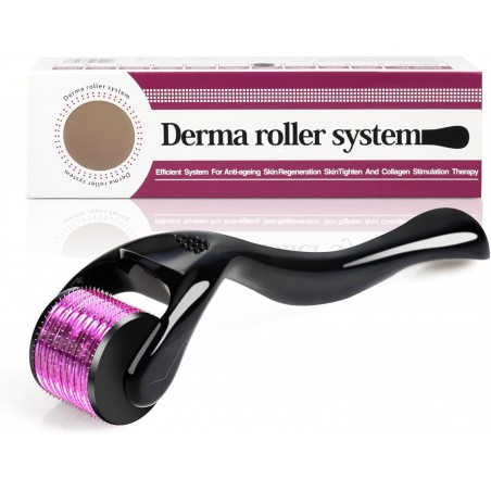 Derma Roller - Aiguilles 2,0 mm - 540 micro-aiguilles en titane pour le visage, la croissance des poils de barbe et les