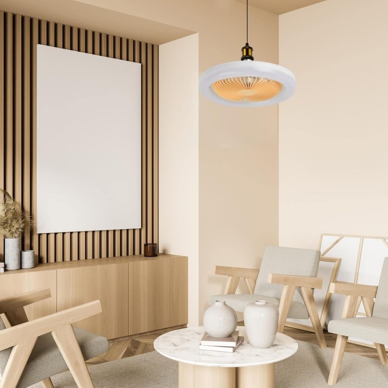 LED Ceiling Fan With Lights, 30W Flush Ceiling Fan Lamp With Remote Control, Electric Ceiling Fan 3-Color 3 Levels Wind Speeds,