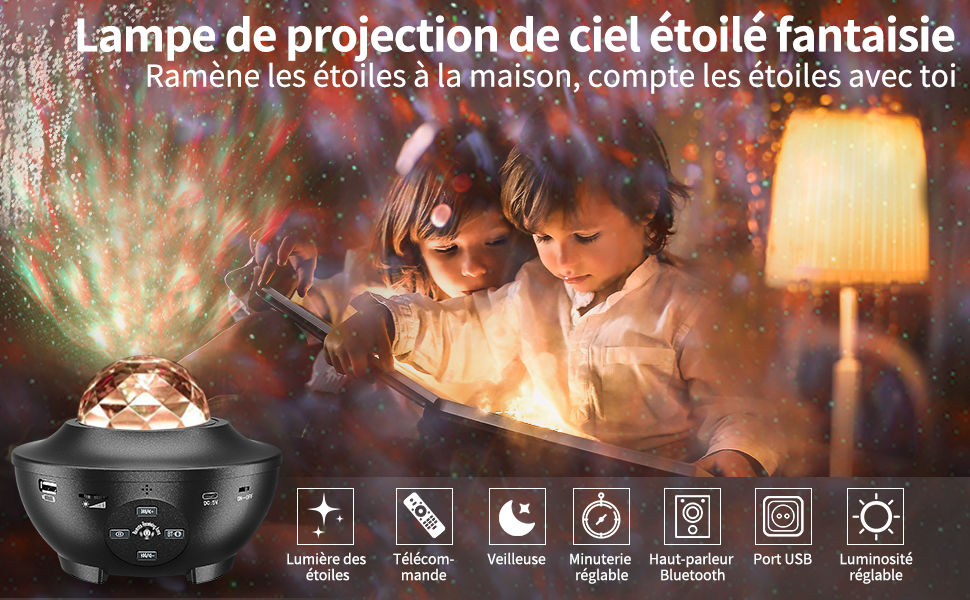 projecteur ciel etoilé etoiles galaxy projector galaxie étoilé veilleuse bébé enfant lampe led